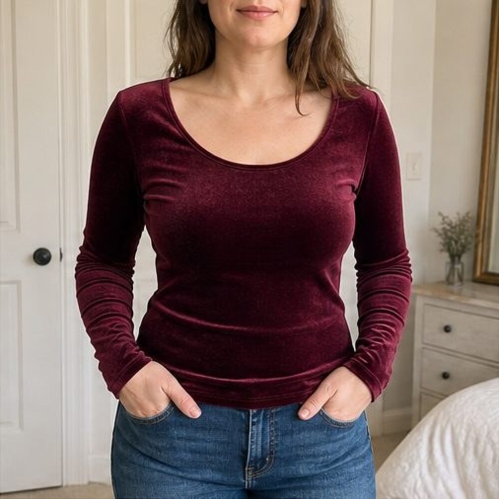 Blue Ruffle Blouse - Picture 2 of 6